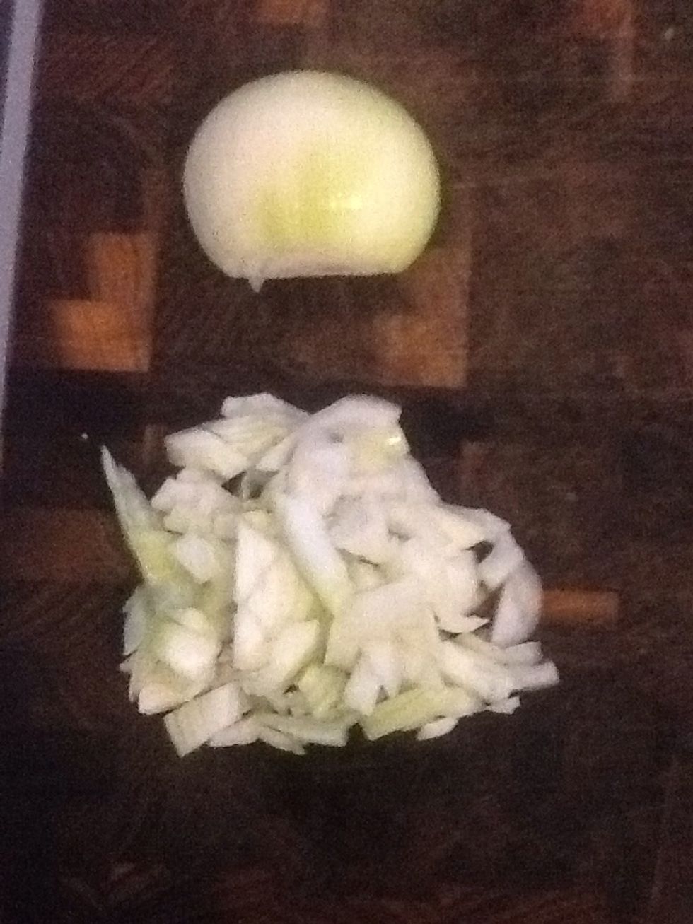 Roughly dice half an onion