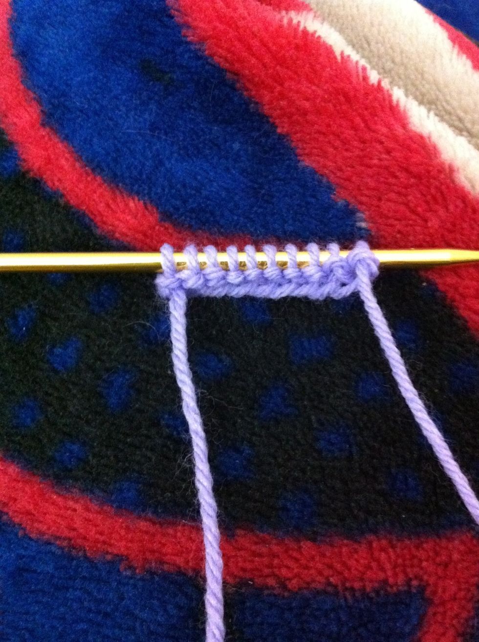 Row 1: knit all stitches