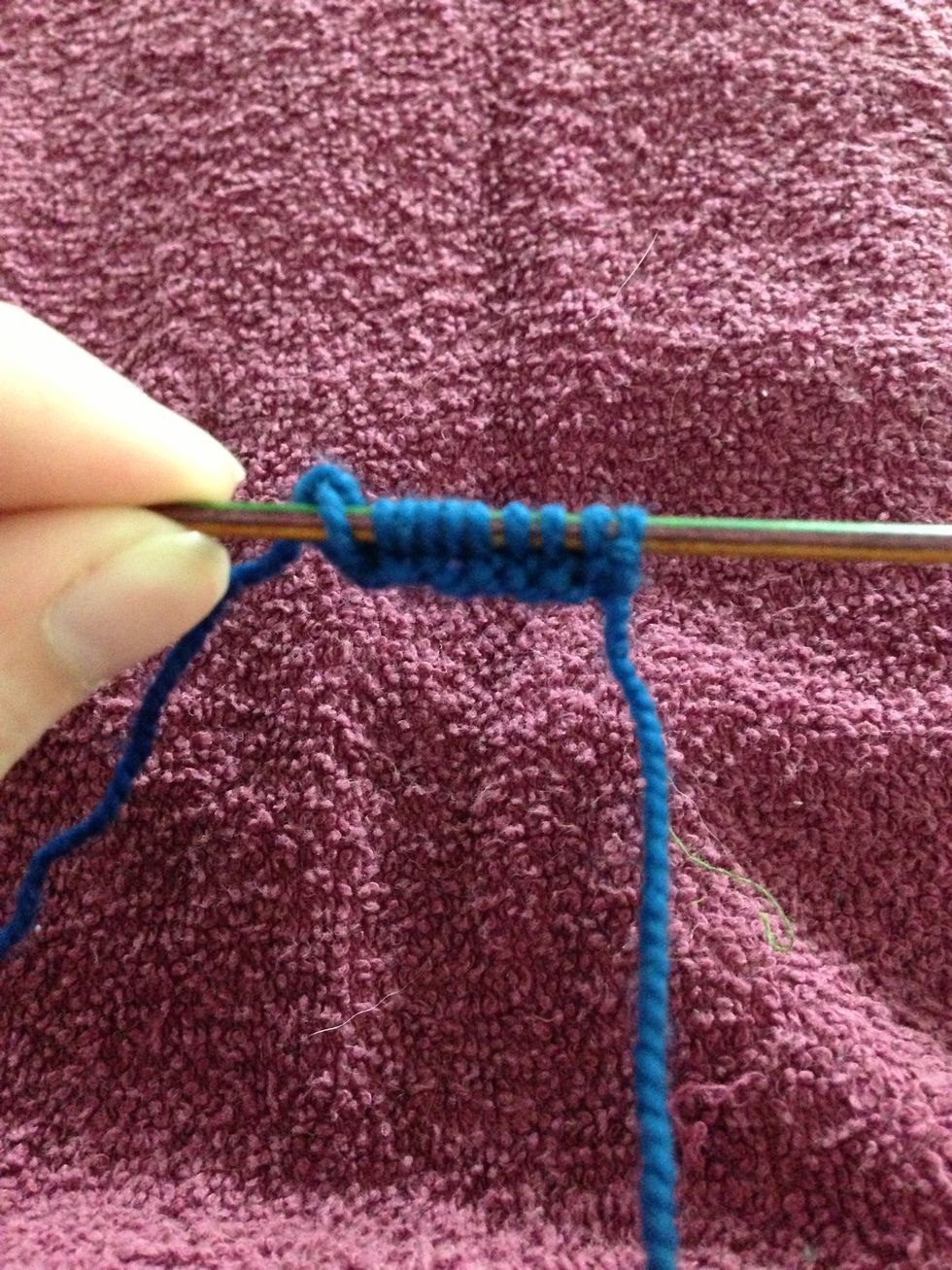 Row 1 (RS): k5, yo, k1, yo, k2