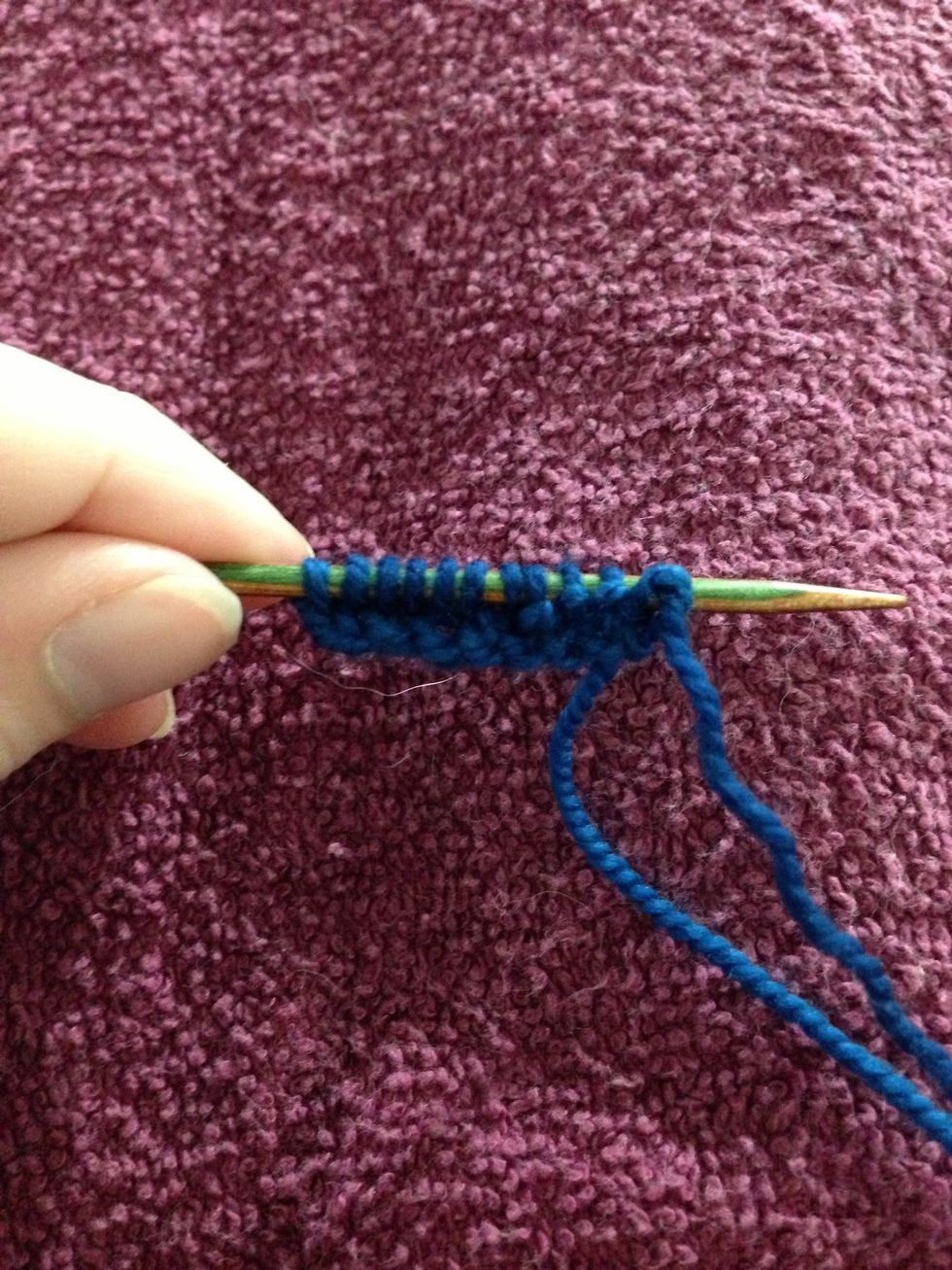 Row 2: p6, inc 1, k3