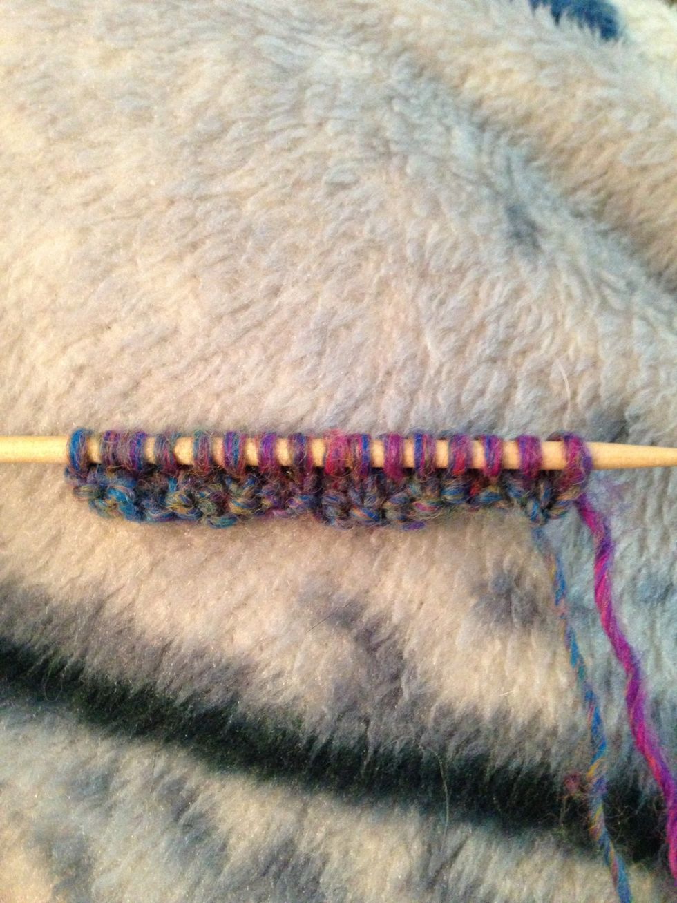 Row 2: purl all sts
