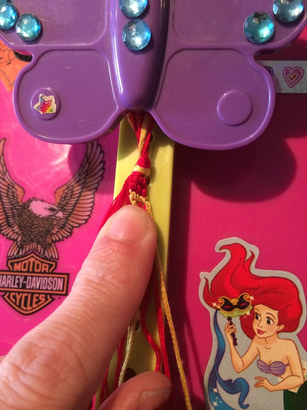 Row 3 complete and two more to go. Continue working on row 4 and five and them stop.