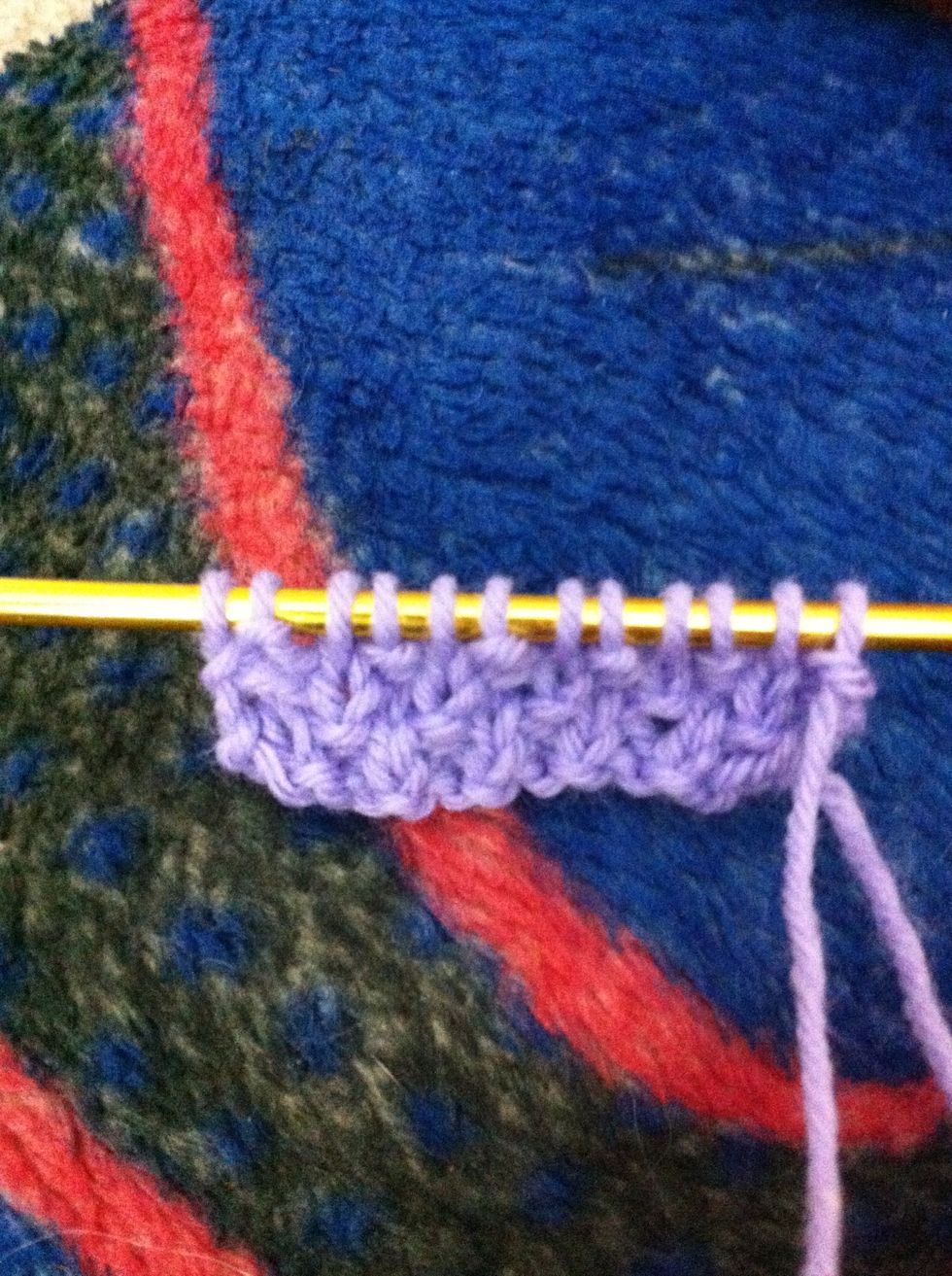 Row 4: p1, k1; rep to end of row
