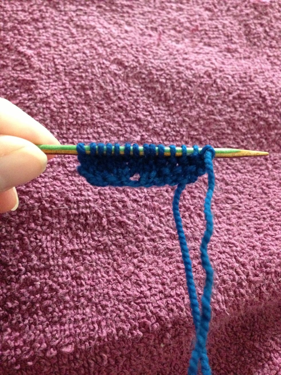 Row 4: p8, inc 1, k4