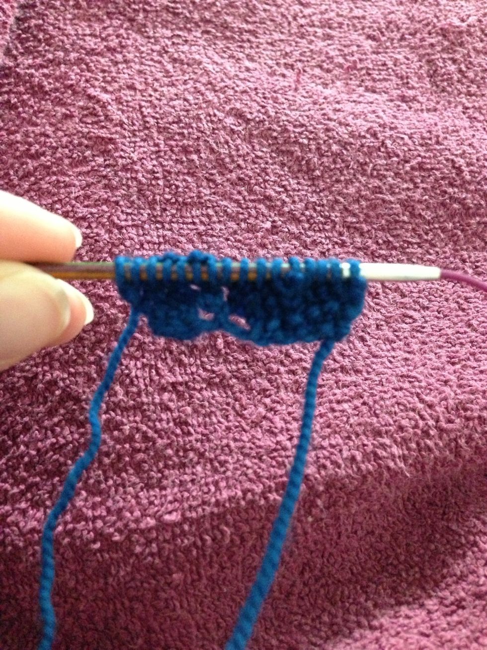 Row 5: k4, p2, k3, yo, k1, yo, k4