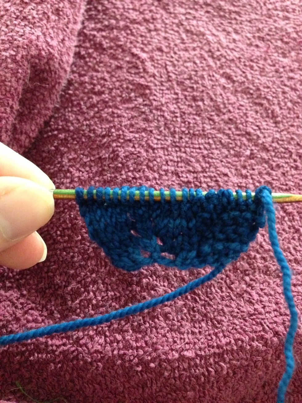 Row 8: p12, inc 1, k6