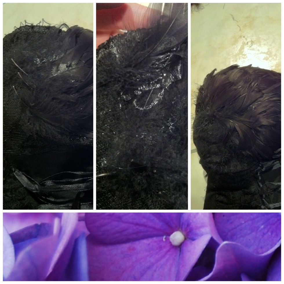 Row after row until two thirds are covered. Make sure that every new row covers the glue of the row before.