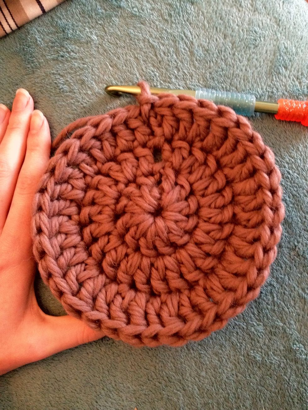 Row three: 3 ch, tr in first tr, *2 tr in next st, tr in next st*, repeat from *to* around the piece. This should leave you with 36 tr. Join with a slst.