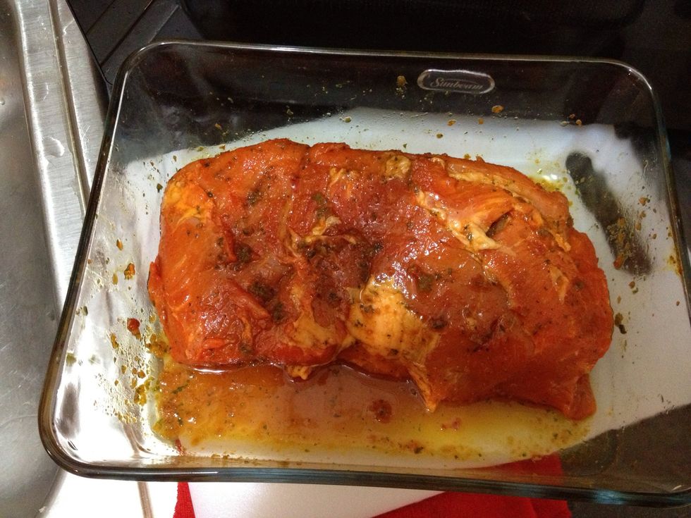 Rub all ingredients into the pork