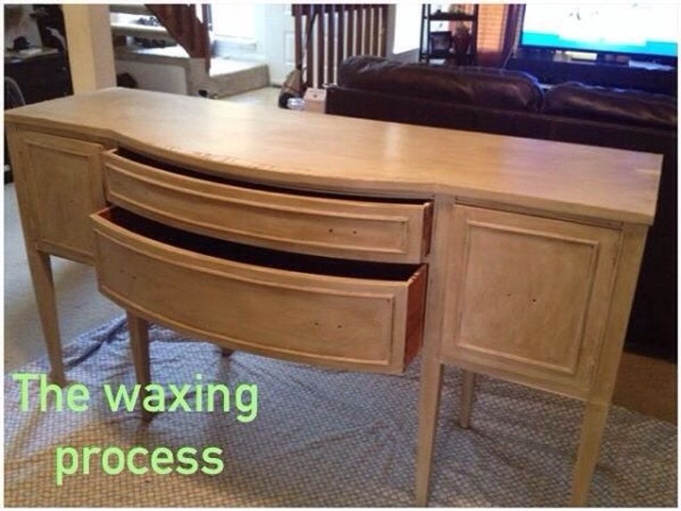 Rub clear wax into all surfaces. Tip: rub it in as if it were lotion for wood. Work it into the paint.
