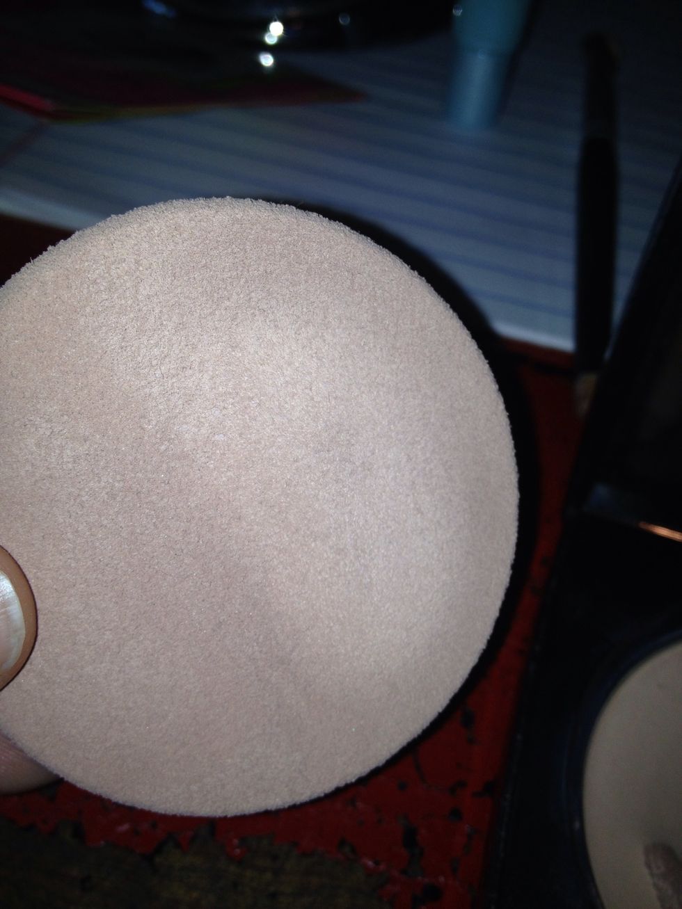 Rub foundation onto the makeup sponge