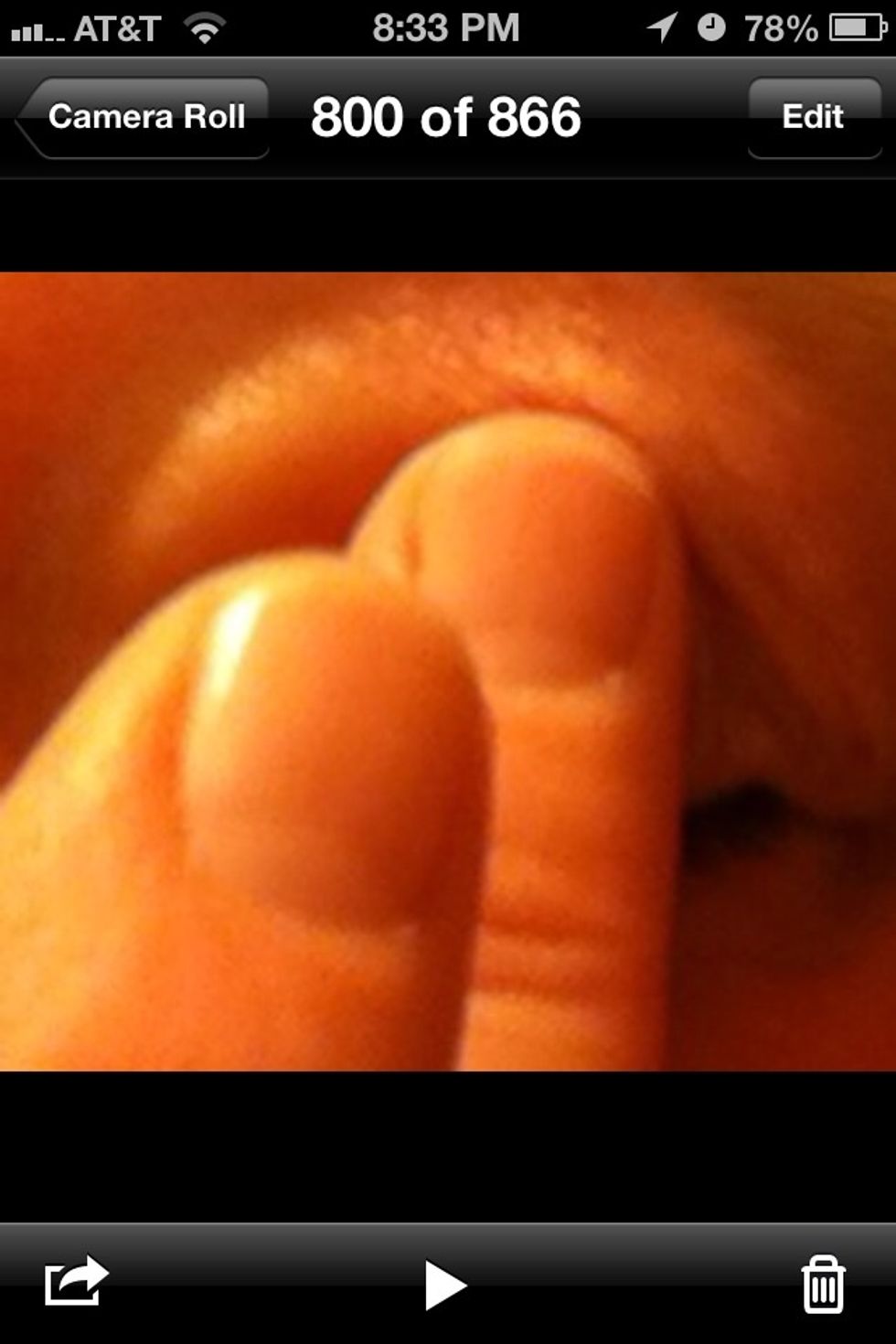 Rub lightly over eyelid.