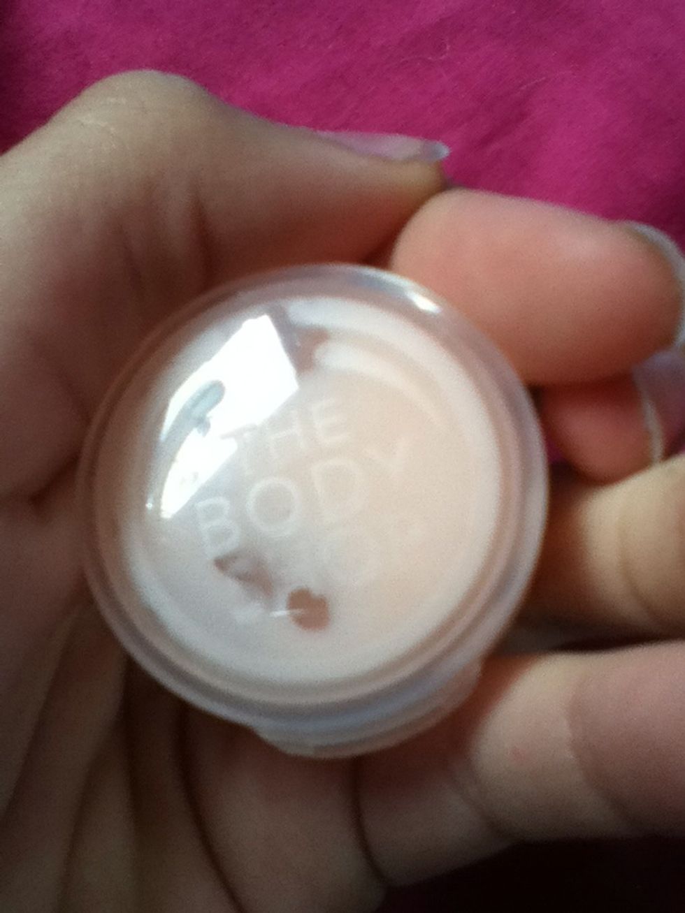 Rub lotion into your hands to make them extra soft. This is just a FREE sample of a pink grapefruit hand lotion from the body shop!