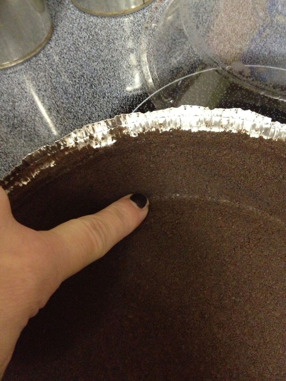 Rub moist finger gently over any cracks in pie crust to heal them.