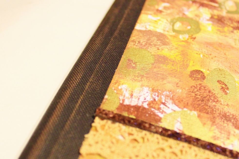 rub paper towel across spine to transfer some ink; heat set...