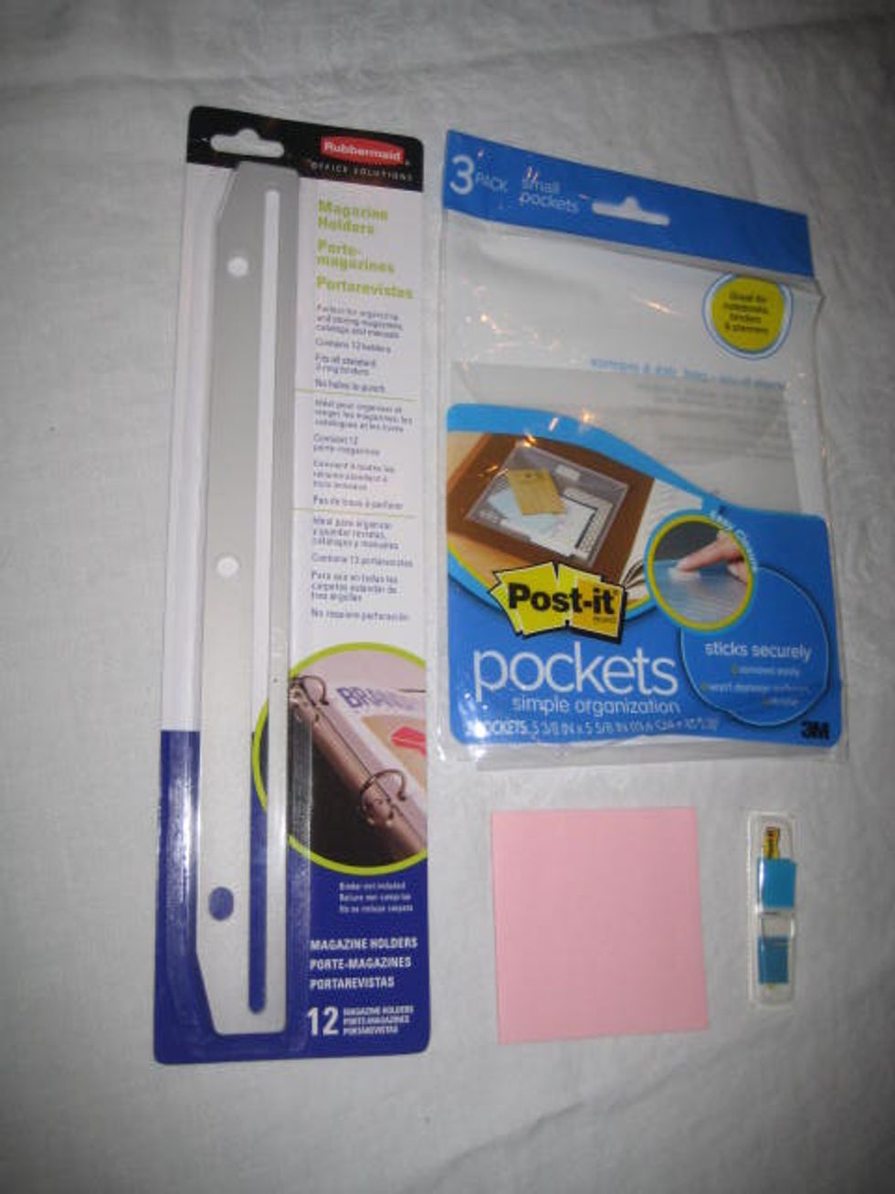 *Rubbermaid Magazine Holders *Post-it Pockets *Post-it Notes & Tabs *3-Ring Binder