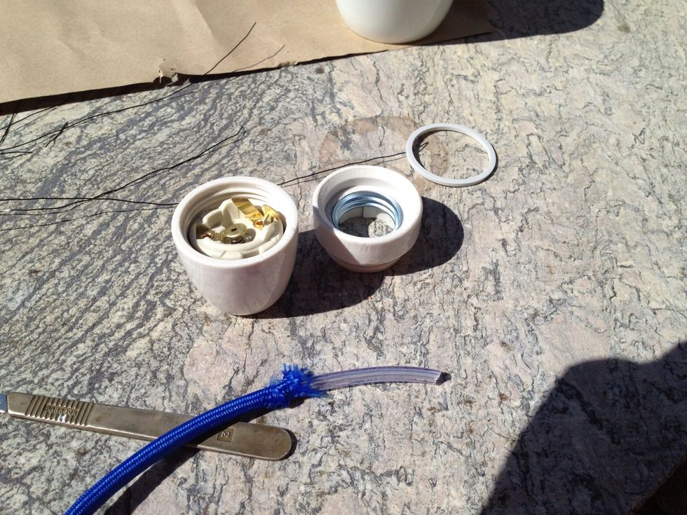 Rules and regulations are different from country to country so find out your self what you can and can't do where you live, regarding electrical installations. I'm using a blue cord as a contrast.