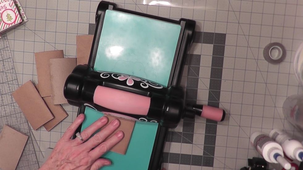 Run each toilet paper tube through your Big Shot. Use a base plate and acrylic plates that will allow you to flatten the paper tubes. You may need to run each one through several times.