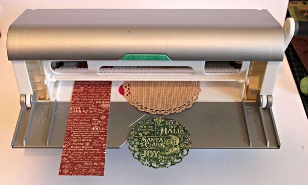 Run pattern paper die cuts and paper through Xyron Creative Station.