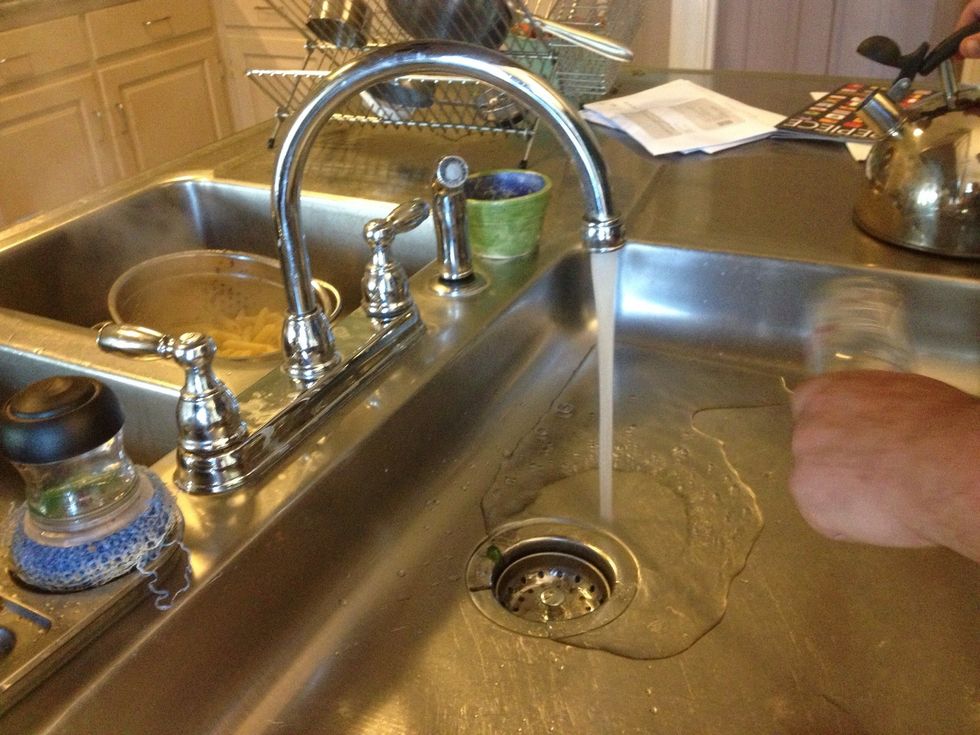 Run some cold water once the water boils