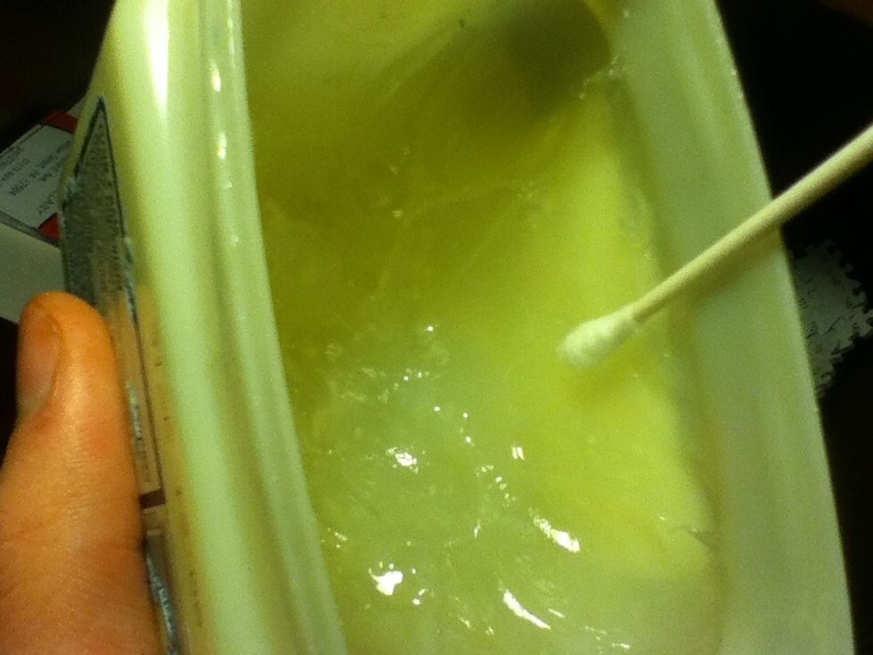 Run the Q-tip along the edge of the jar of jelly so that you don't get big blobs of jelly