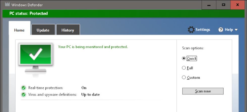 Run Windows Defender: This is the most trusted option that helps to keep Windows PC free from viruses and malware. Only install and run it and choose Quick or Full scan option in your PC.