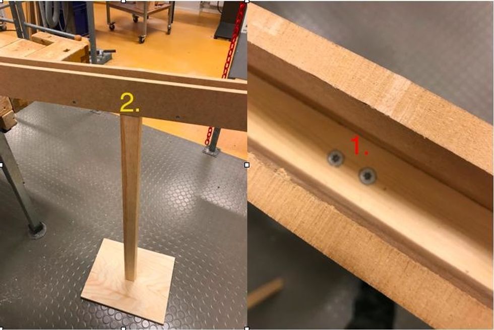 S\u00e4g till att du centrerar den och anv\u00e4nde 2 skruvar f\u00f6r att h\u00e5lla den p\u00e5 plats efter det s\u00e5 kan du m\u00e5la den i samma f\u00e4rg som Green screenen.