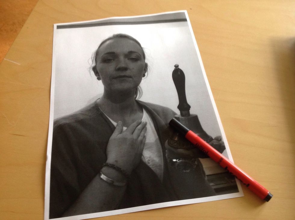 S\u00e5 h\u00e4r blev det n\u00e4r jag skrev ut. Nu ska vi g\u00f6ra blylinjerna, s\u00e5 h\u00e4mta en svart, tjock tusch!