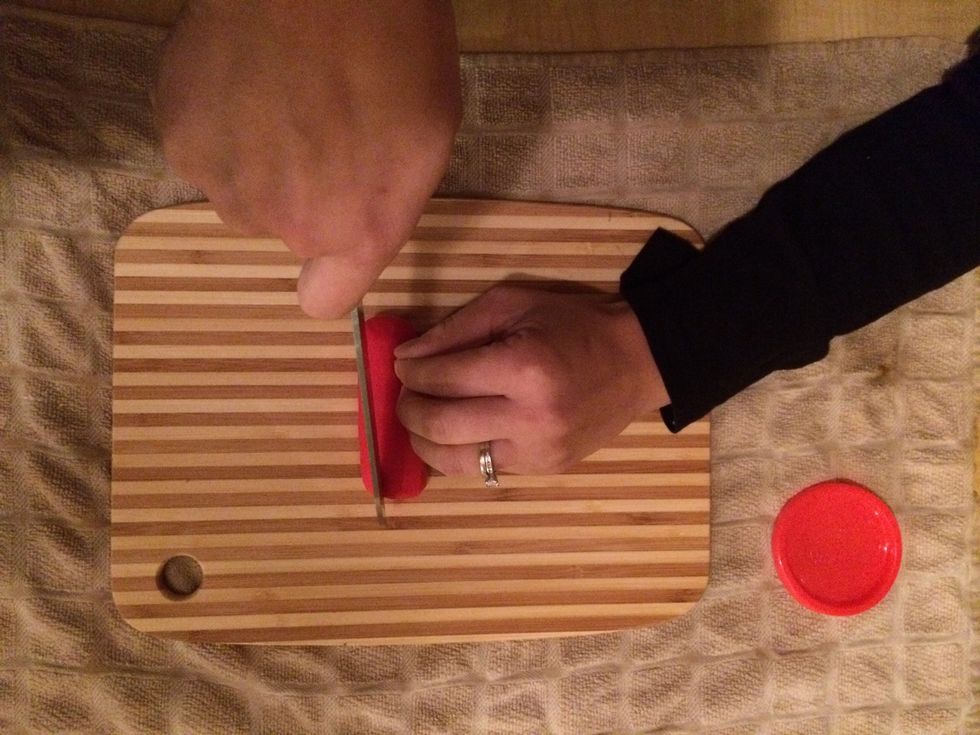 Safety first ! Always use THE CLAW! Curl your fingertips in towards your palm to keep them out of the way!