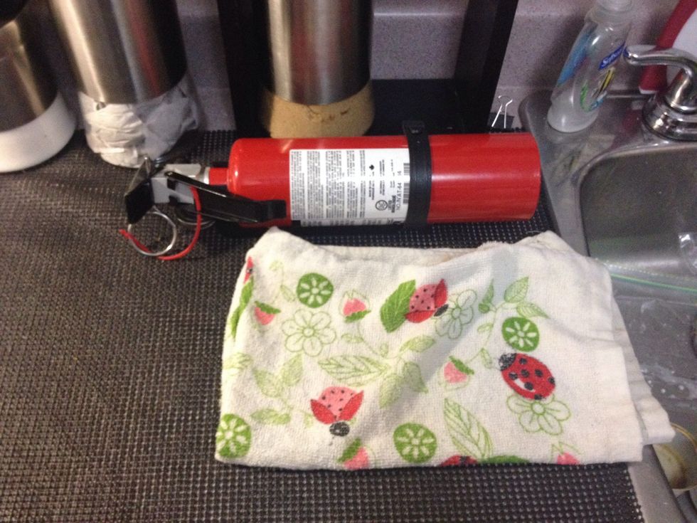 Safety First When cooking with oil! Have a wet cloth on hand & a dry chemical fire extinguisher near by as a secondary option.