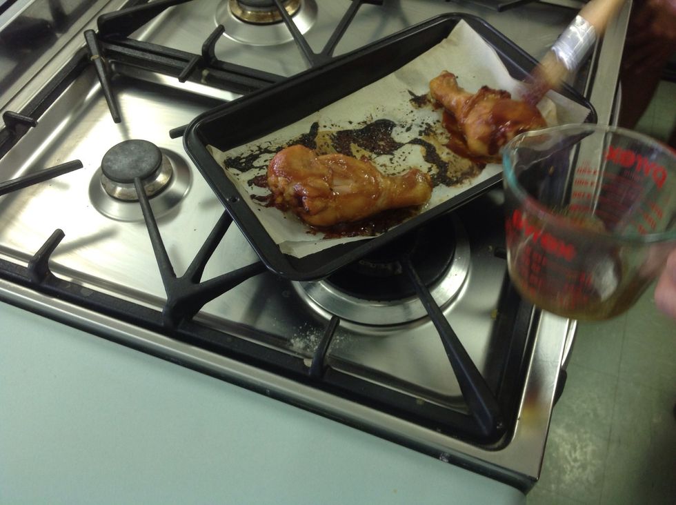 Safety Rules: please use oven mitts and tongs when moving the tray or the chicken. At the end, cut the chicken to the bone. If it is pink, cook for longer. Raw chicken has dangerous germs in it.