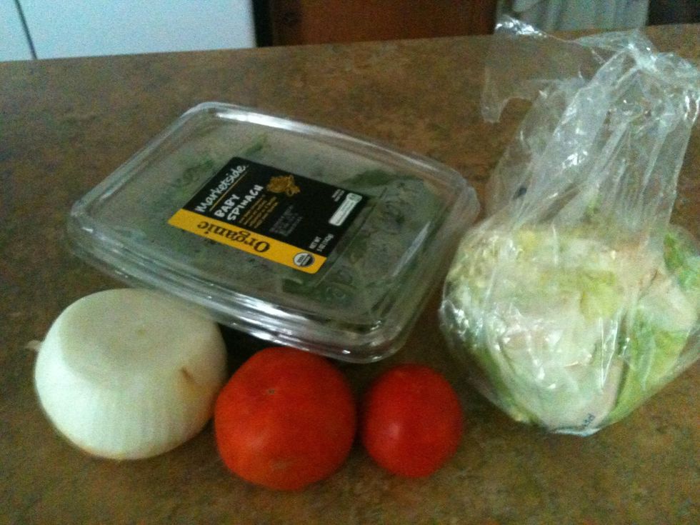 Salad items! Really this whole meal is simple