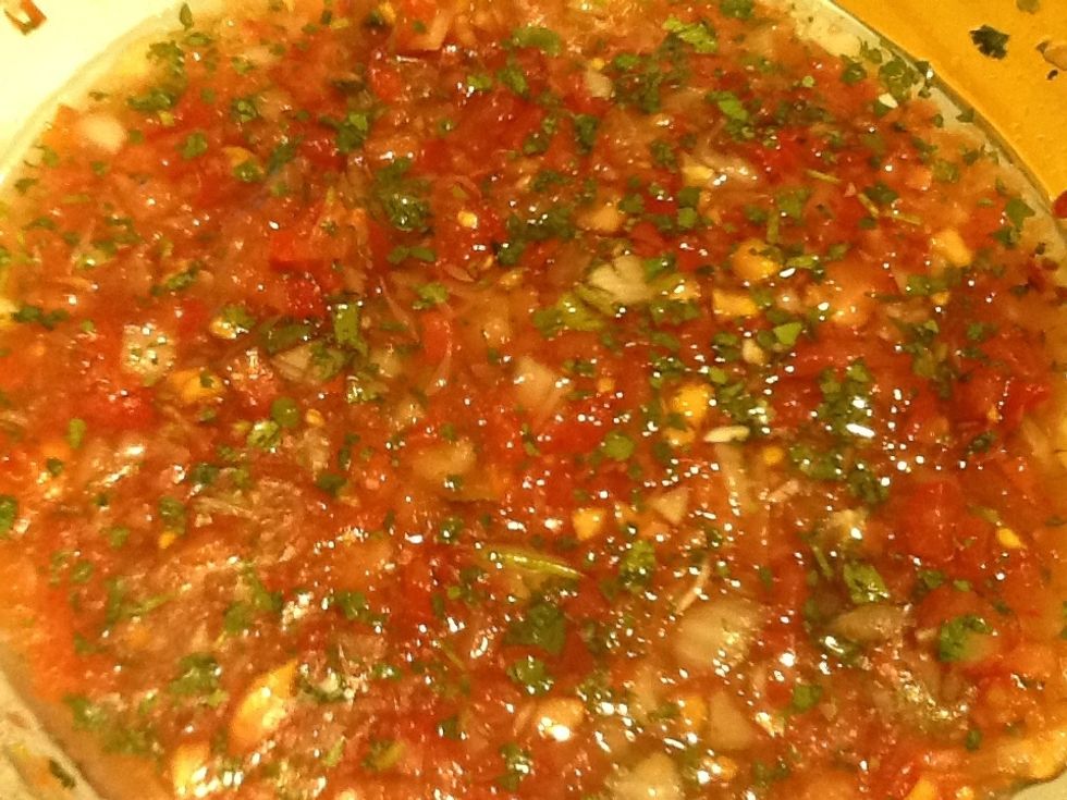 Salsa for chips, crackers or eggs.