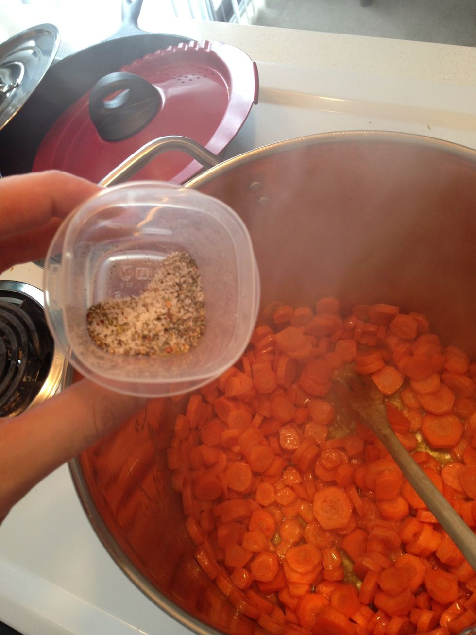 Salt and pepper about a teaspoon of each.
