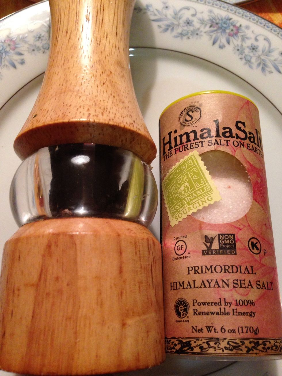 Salt & Black Pepper to season. Fact: I love using Himalayan Sea Salt as much as possible. People swear by this and it has essential health benefits\ud83d\ude0b\u270c