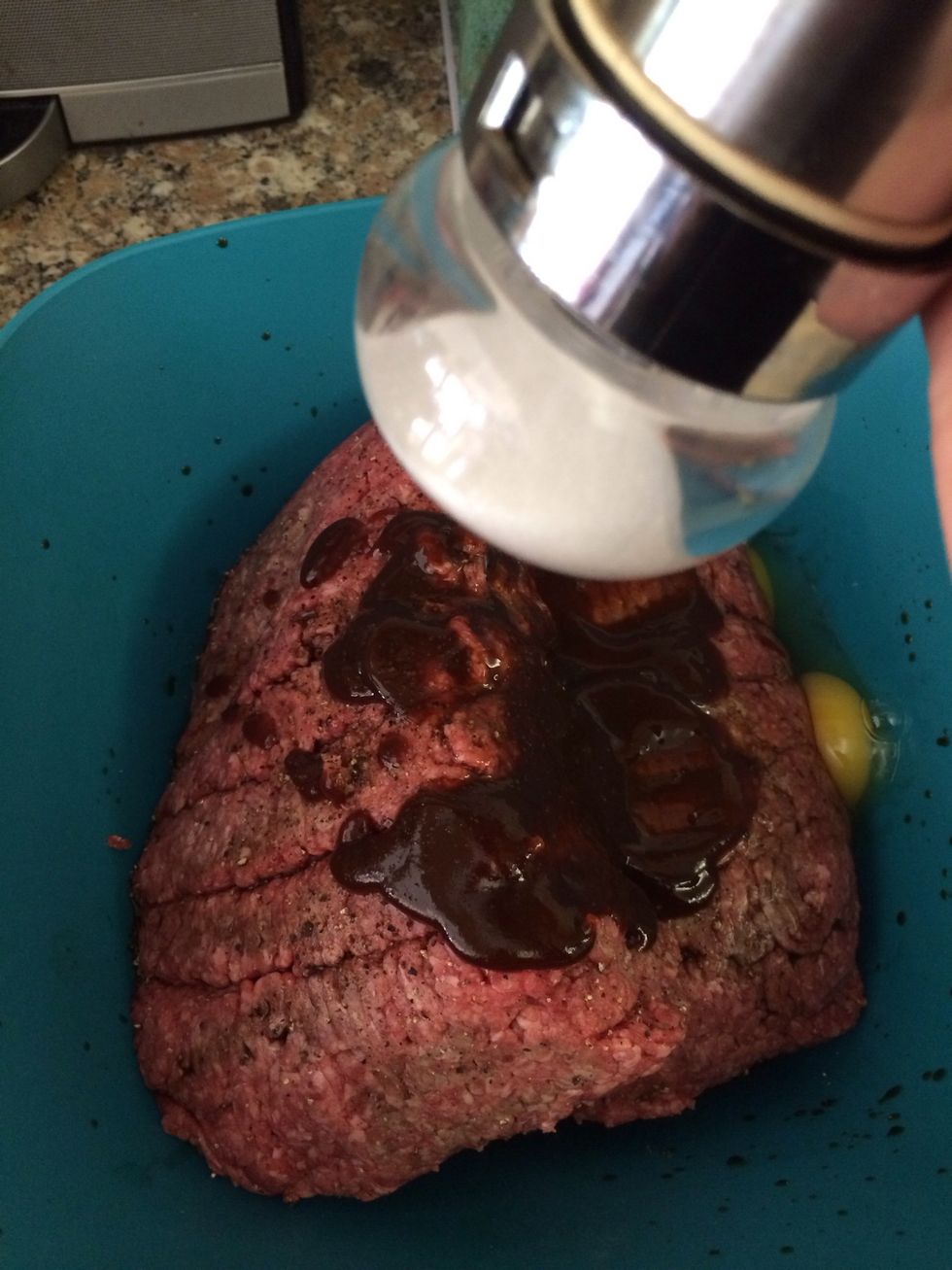 Salt since I didn't have the garlic salt handy at the time other wise I would have just used garlic salt