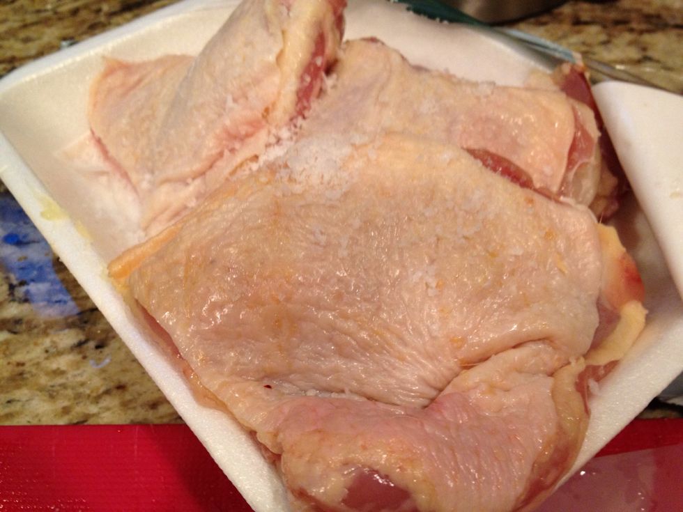 Salt the chicken moderately