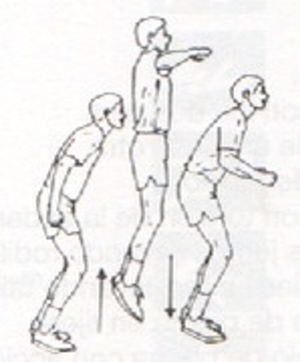 Salto alternante sobre cada pie, este movimiento exige un buen sentido postural y una funci\u00f3n cerebelosa normal.