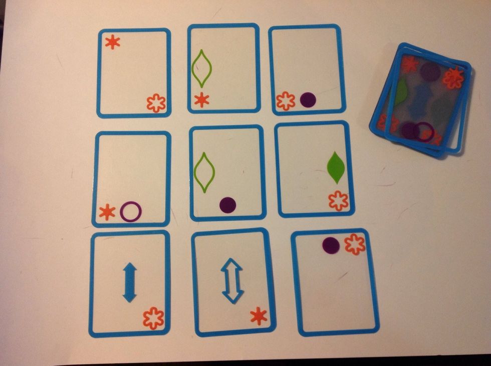 Same as step eight, but with nine cards placed on the table.