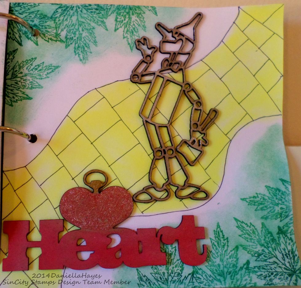Same steps again, then glue on the figure and word.