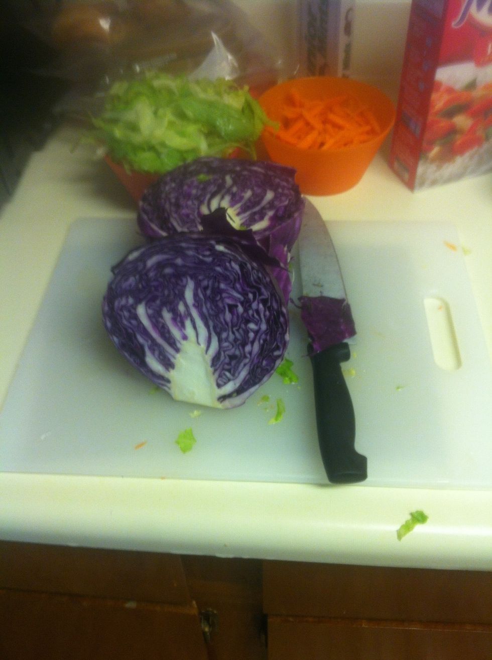 Same with your cabbage. Be sure to cut the stem out.