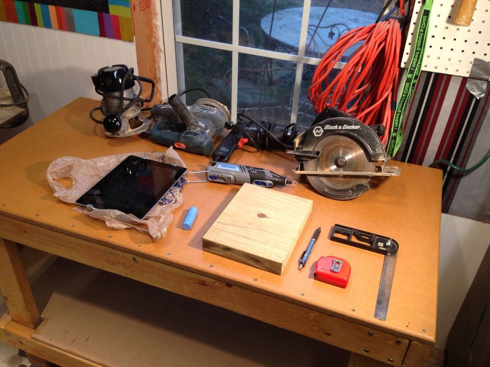 Sample of tools needed on my new work bench, see other Snapguide for that project.