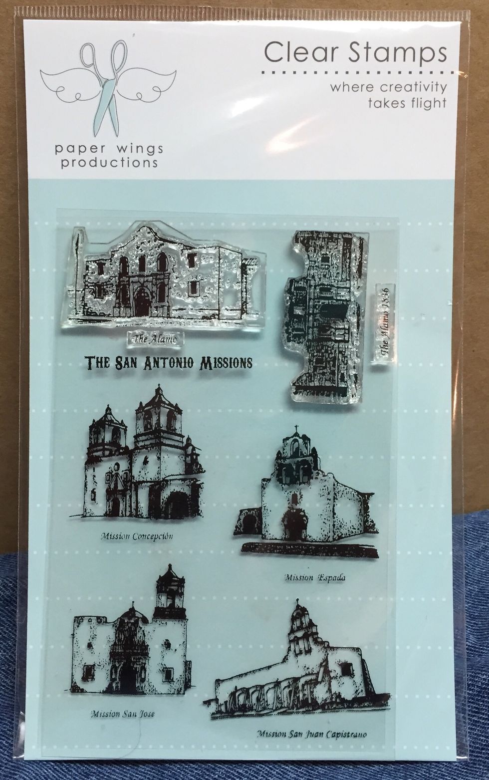 San Antonio Missions stamp set by Paper Wings Productions