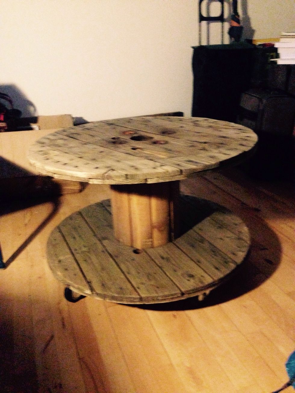 Sand it down, not to much or it will ruin the rustic look. Optional: oil