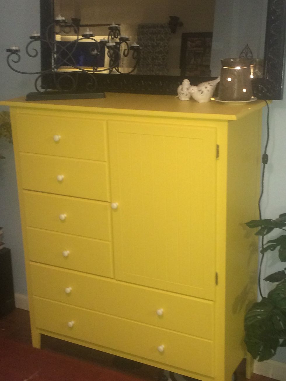 Sand it down, wipe with dry cloth, & start painting. Apply 1 coat then let dry about 30 minutes then apply the 2nd coat and touch up. Dryover night & now you have brought your furniture back to life!