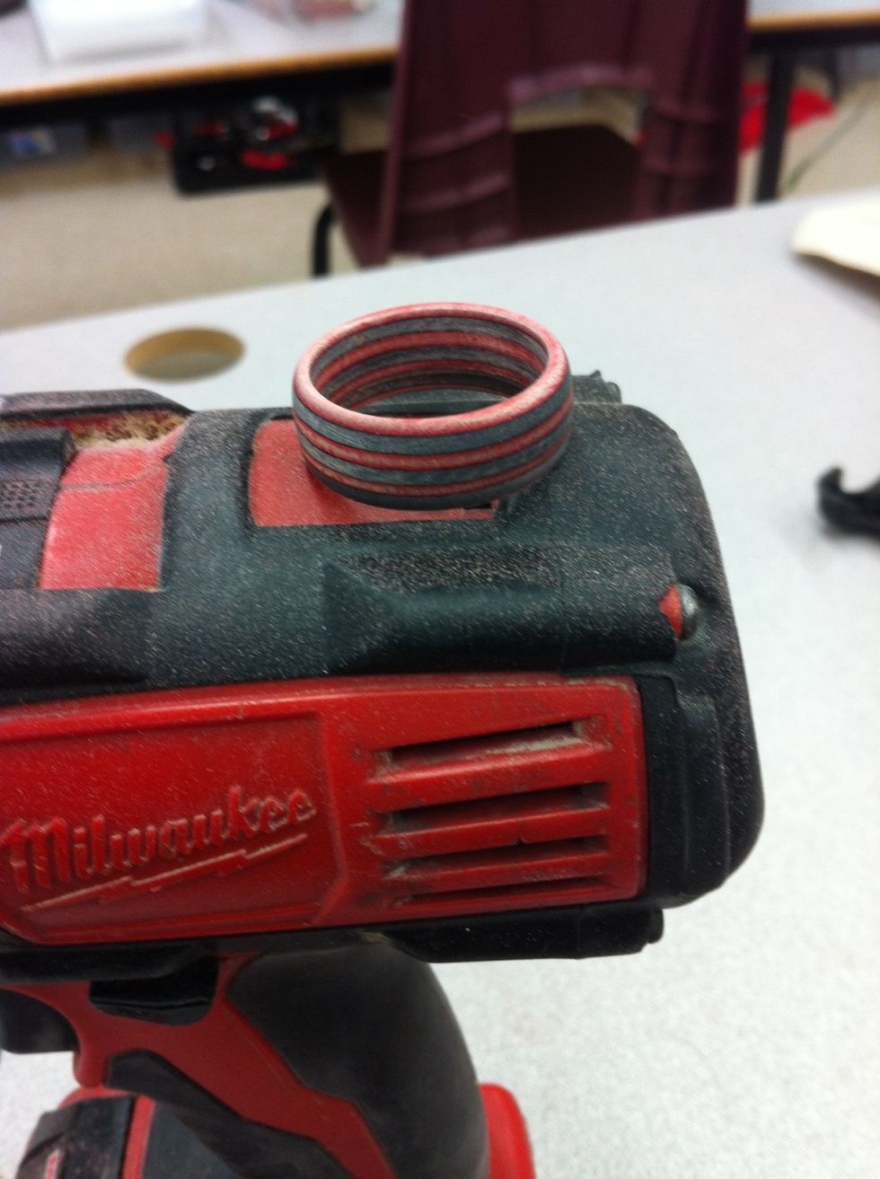 Sand the in side of your ring with 400 grit sand paper.