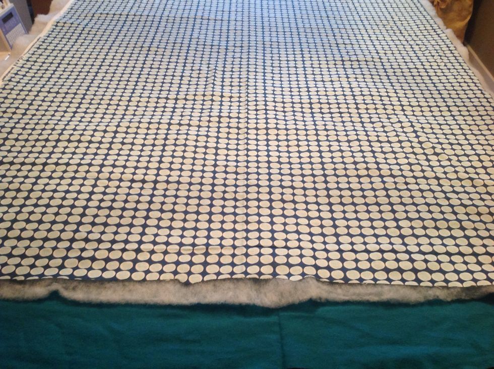 Sandwich batting between flannel and use quilt basting spray on each side of fabric to hold fabric in place. Make sure that fabric and batting lay flat.