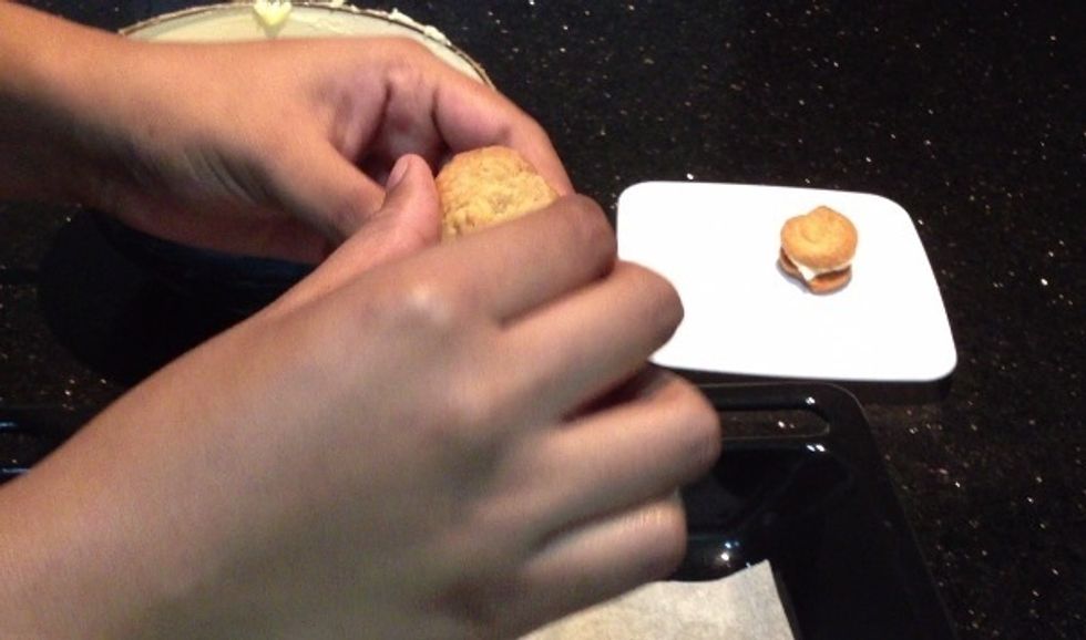 Sandwich with another cookie.