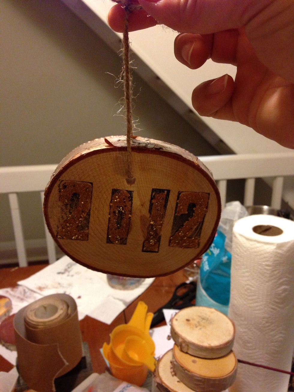 Sarah used stamps to mark the year.