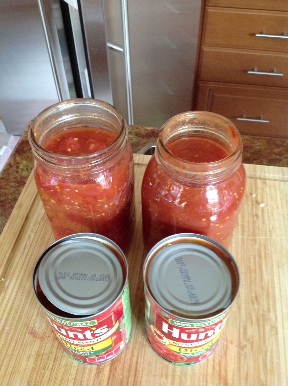 Sauces ready. Dump over meat in the pan.